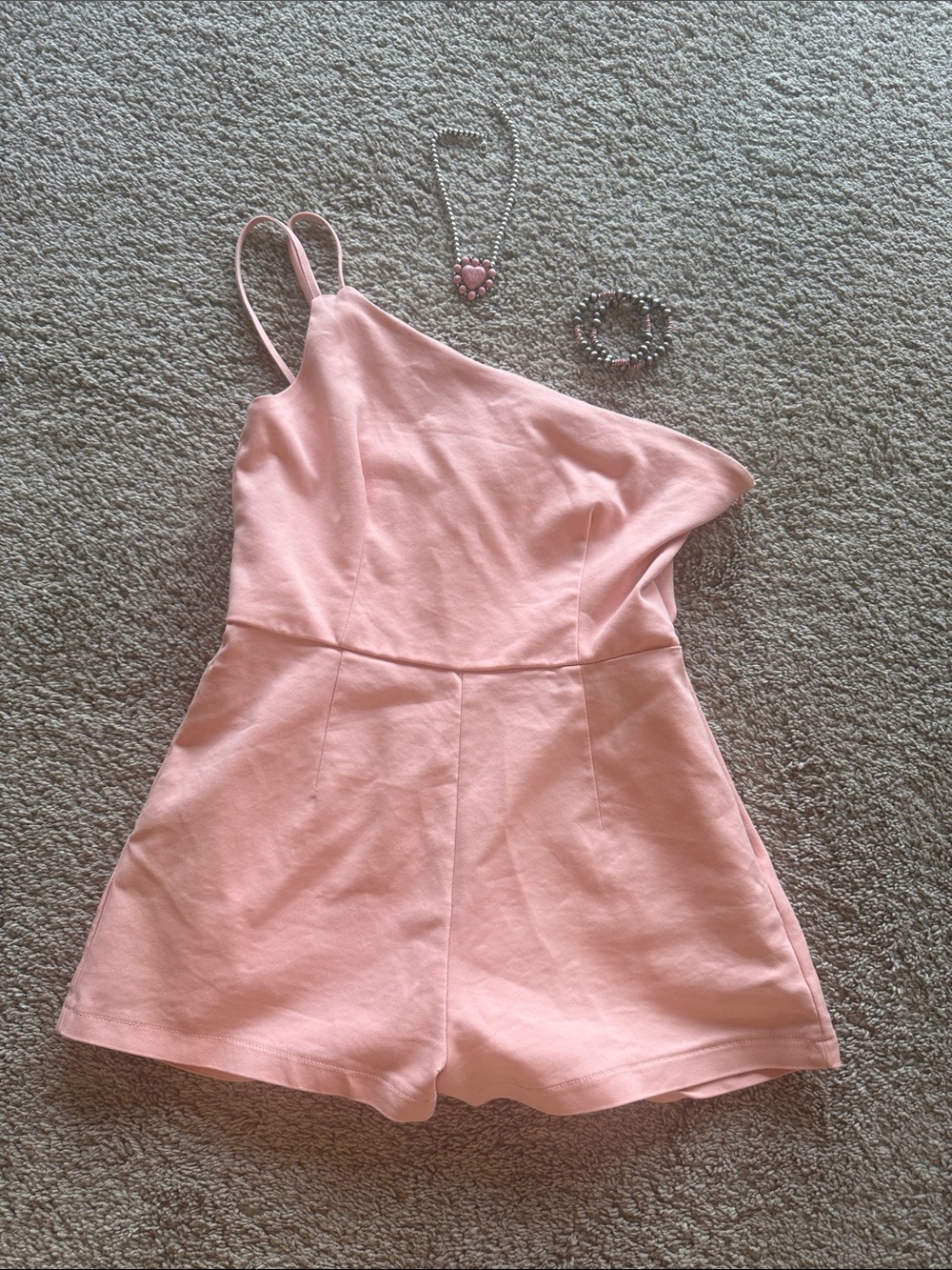 superdown Pink One-Shoulder Girls' Romper